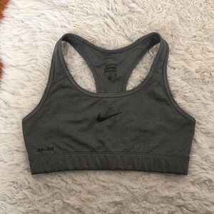 Nike Gray Dri-FIT Racerback Sports Bra